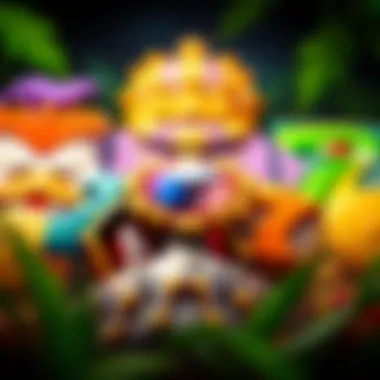 Close-up of vibrant symbols featured in the Amazon Slot Machine