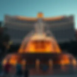 Exterior view of the stunning Bellagio Casino showcasing its iconic fountain
