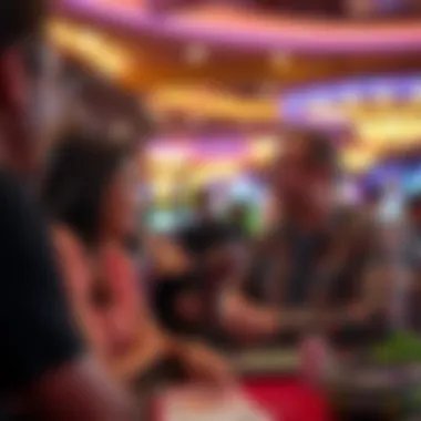 Engagement on the Casino Floor with Lucky North Club Card An engaging casino floor scene highlighting players using the Lucky North Club Card