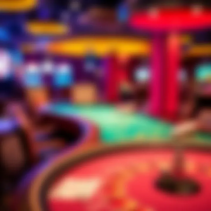 Vibrant Casino Table Setup Vibrant casino table setup showcasing thematic dĂŠcor