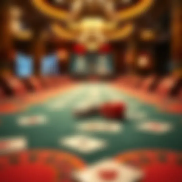 Elegant Casino Tablecloth Design Elegant casino-themed tablecloth with card motifs