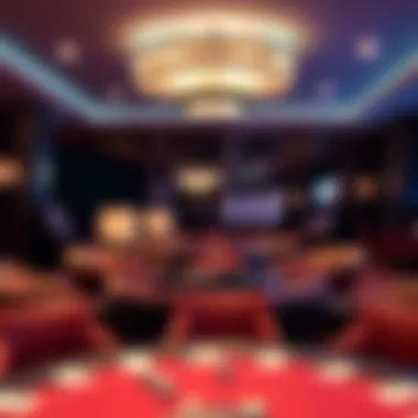 Luxurious Lounge in New York Casino A serene lounge area within a casino, illustrating the luxurious ambiance and relaxation options available for guests.