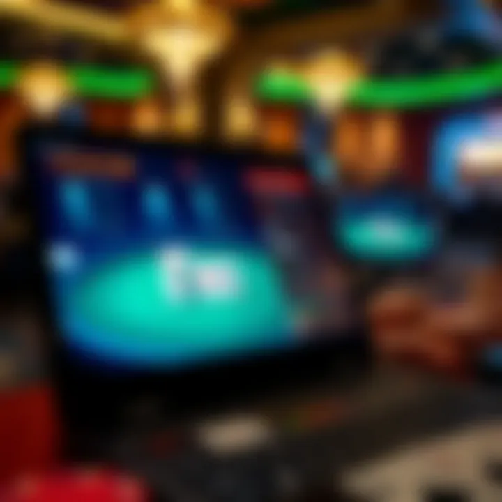 User interface of an online poker software