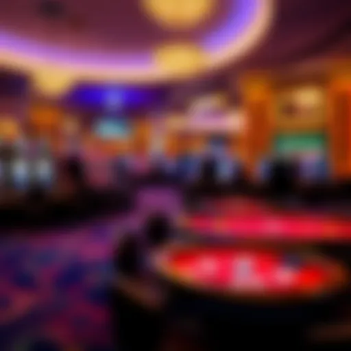 Luxurious Casino Interior A luxurious casino interior featuring vibrant gaming tables