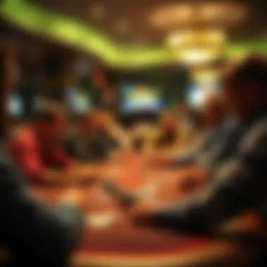 A lively poker game showcasing intense competition