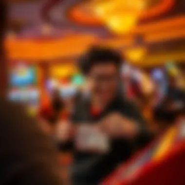 Excited Player Engaging with Scratch-Off Enthusiastic player scratching off a lottery ticket