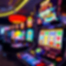 Vibrant display of a top slot machine showcasing its bright graphics and animations