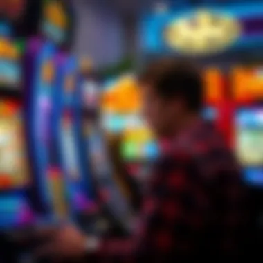 A player engaged with a buffalo slot machine, deep in thought