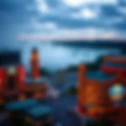 A stunning view of Niagara Falls with a casino in the foreground