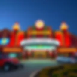 Exterior view of Comanche Casino Hotel showcasing its vibrant architecture