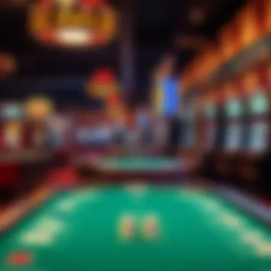 Diverse Gaming Experience at Gold Dust Casino An enticing array of gaming tables and slot machines inside Gold Dust Casino