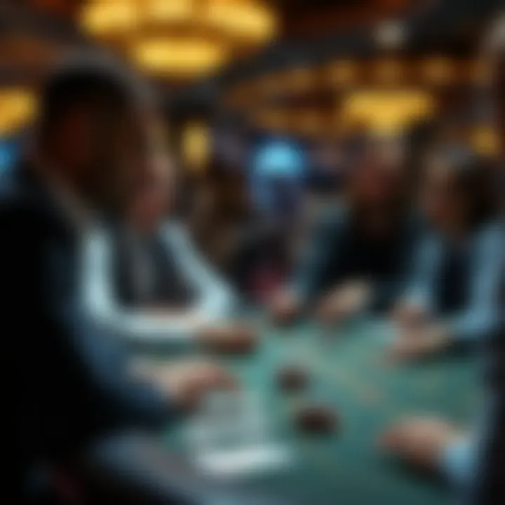 Strategic Engagement in Eagle Casino Players engaging in a strategic discussion while playing the Eagle Casino game