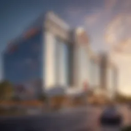 Exterior view of Encore Casino showcasing its stunning architecture