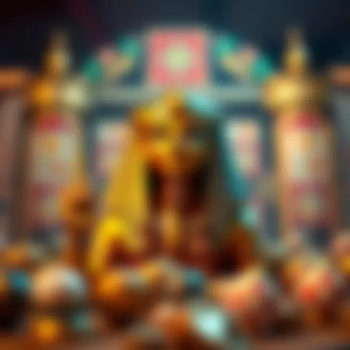 Ancient Egyptian symbols intertwined with keno elements