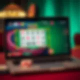 An engaging interface of a four card keno game on a laptop screen