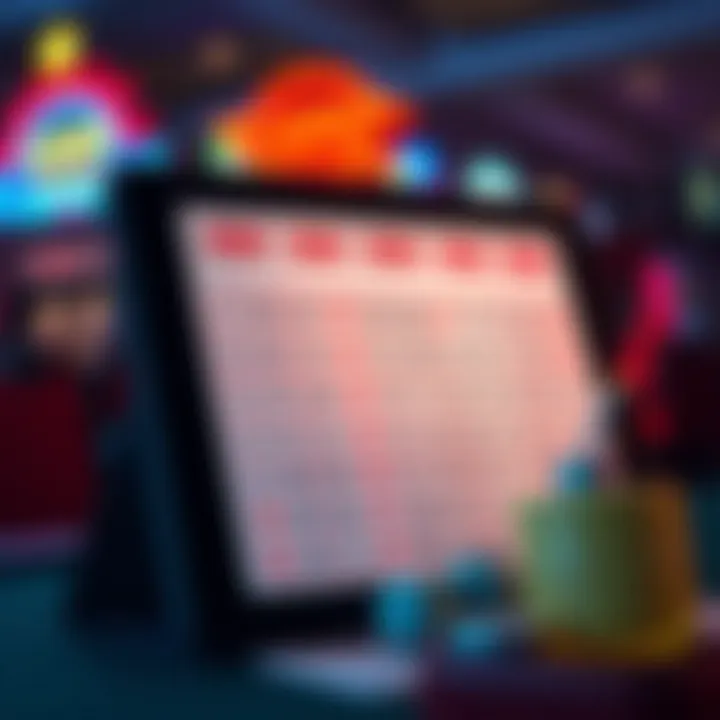 A strategy chart for four card keno displayed on a digital device