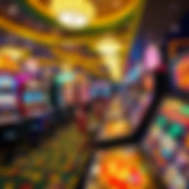 Diverse Jackpot Game Selection Vibrant casino scene showcasing a variety of jackpot games