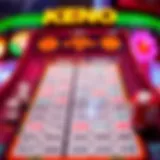 A vibrant keno board showcasing various numbers and patterns