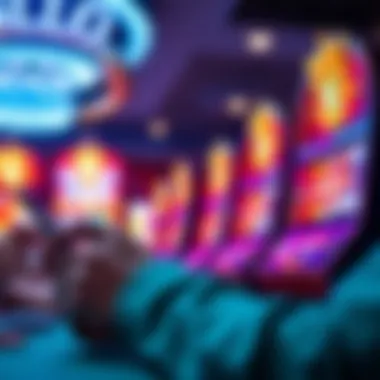 User engaging with mobile device while playing slot games