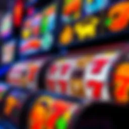 Colorful display of various slot game symbols
