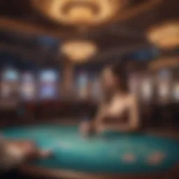 A visually captivating illustration of a virtual casino environment showcasing diverse gaming options