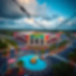 Aerial view of Isle Casino Pompano Park showcasing its vibrant exterior and surrounding greenery