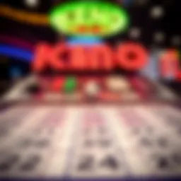 Keno game board showcasing numbered spaces