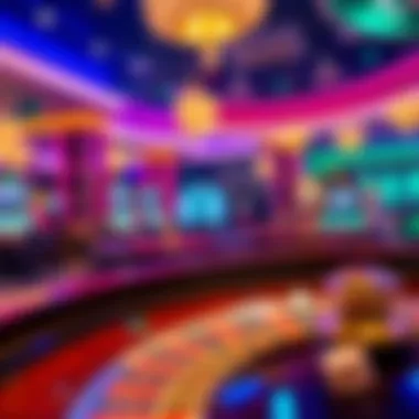 Glimpse of a vibrant casino atmosphere with roulette tables