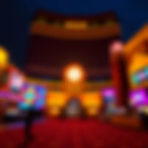 A panoramic view of MGM Casino, showcasing its architectural grandeur and vibrant atmosphere