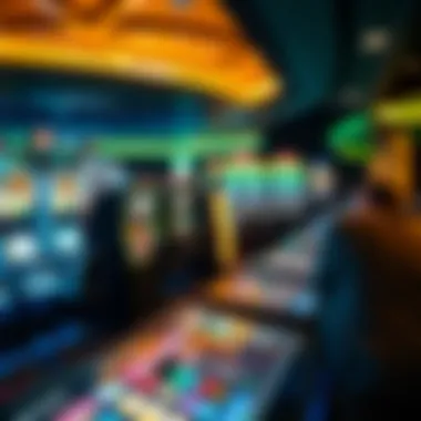 An illustration of advanced technology in MGM Casinos, featuring digital gaming devices and virtual reality experiences