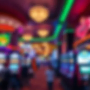 Interior gaming floor bustling with activity and vibrant atmosphere
