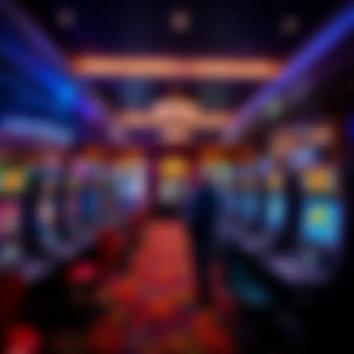 Interior of a modern gaming hall with diverse games