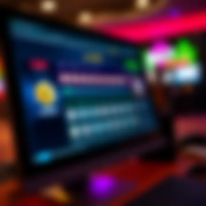 Online Lottery Platform Interface A close-up of a computer screen displaying an online lottery platform