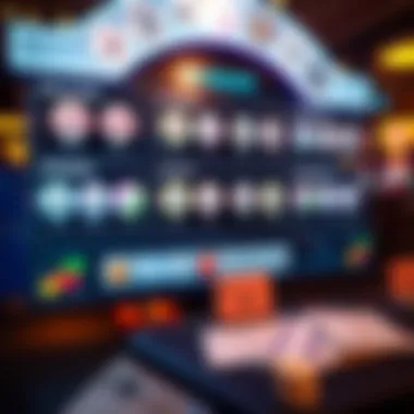 A virtual dashboard displaying various lottery options