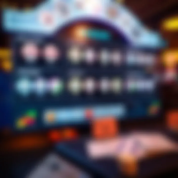 A virtual dashboard displaying various lottery options