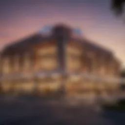 Exterior view of Parkwest Casino at dusk