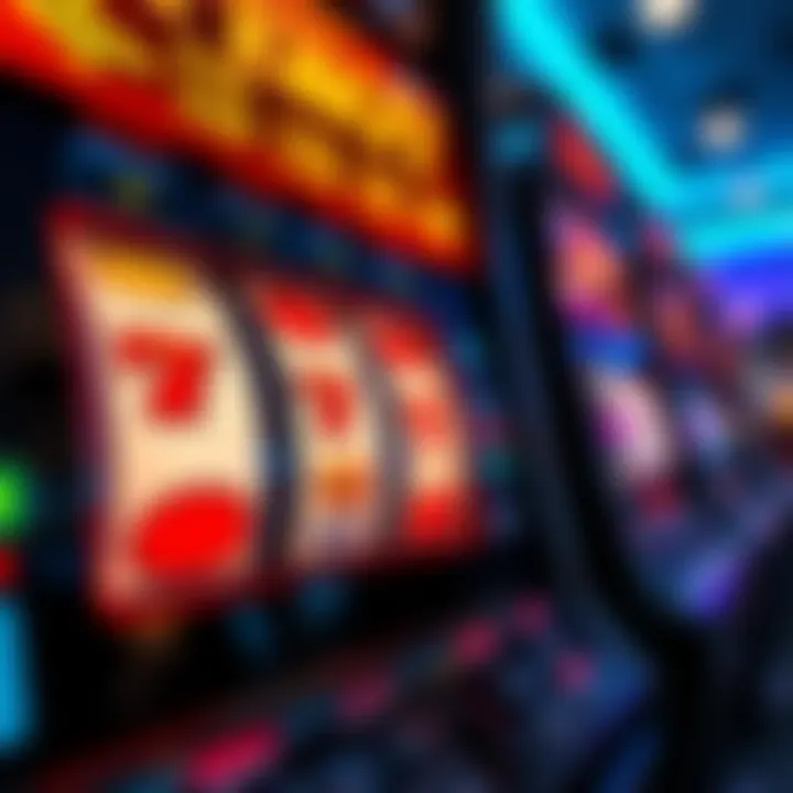 Close-up of a vibrant penny slot machine interface