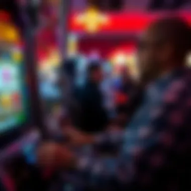 Close-up of a player engaging with a 'Reel Em In' slot machine