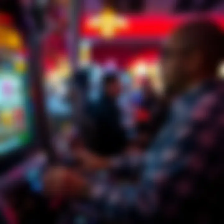 Close-up of a player engaging with a 'Reel Em In' slot machine