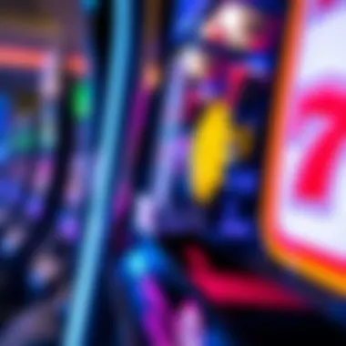 Close-up of a slot machine's payline and symbols showcasing potential rewards.