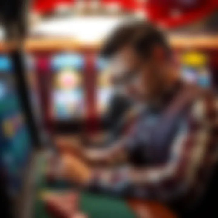 Player Strategy Analysis A strategic player analyzing game patterns on a mobile device