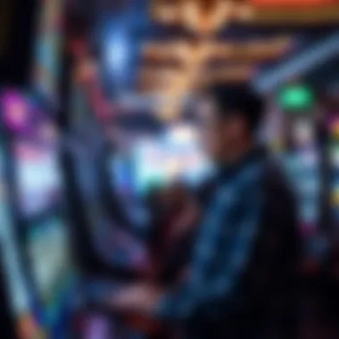 Engaging Experience with Slot Machines A player engaging with a slot machine in a casino