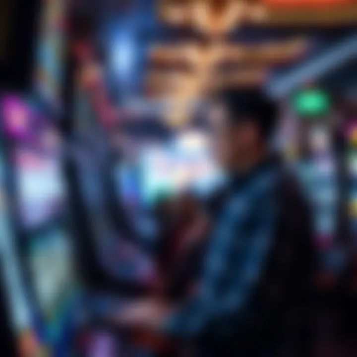 Engaging Experience with Slot Machines A player engaging with a slot machine in a casino