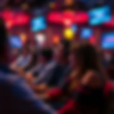 An engaging audience watching a televised poker tournament, reflecting public interest