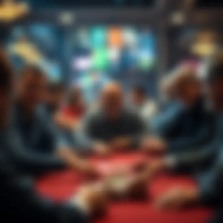 A montage of famous poker players during high-stakes moments on TV