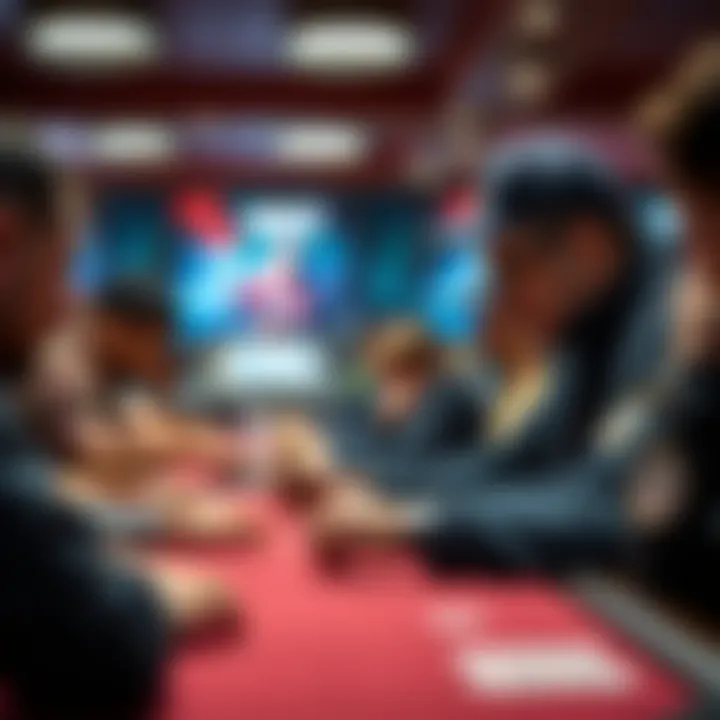 An intense poker match showcasing players' concentration and strategy