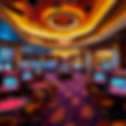 Luxurious casino interior showcasing vibrant gaming tables