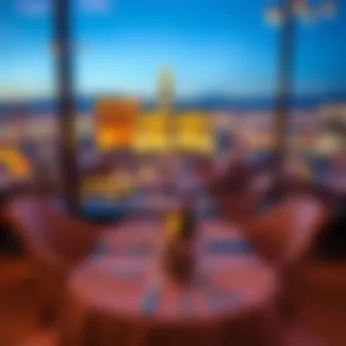 Luxurious dining setup with city view