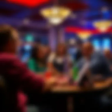 Local community members engaging in a discussion about the casino