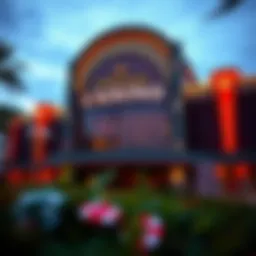 Exterior view of the Danville Casino highlighting its architectural design